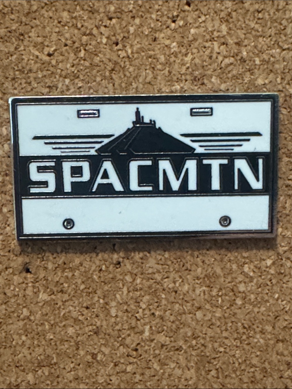 5/$25 DISNEY TRADING PIN SPACMTN Logo Enamel Pin Black and White Space Mountain